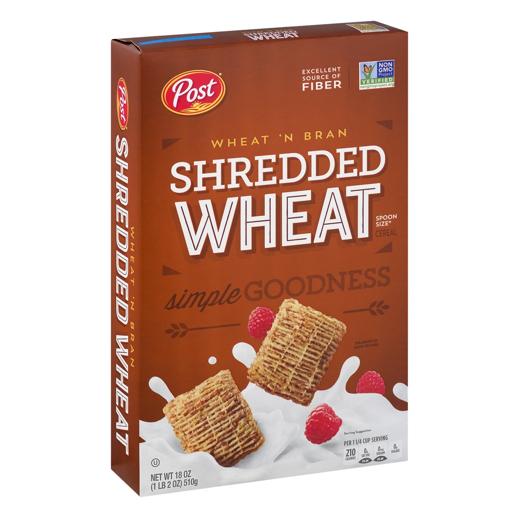 POST WHEAT N BRAN SHREDDED WHEAT Cereal 510g. โพสต์ วีท แอนด์ บราน เชรด วีท ธัญพืช ซีเรียล อาหารเช้า 510กรัม