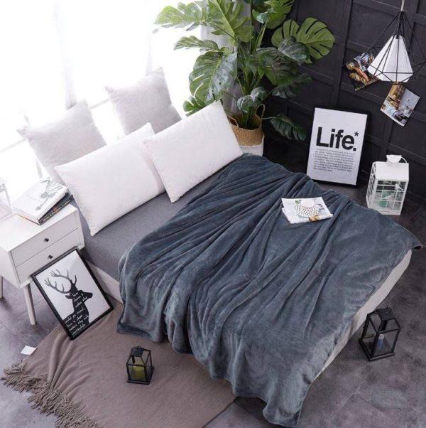 Best Of Sale ผ้าห่มนาโน ขนาด 180x200 ซม. สีพื้น ชำระปลายทางได้ By Best Of Sale