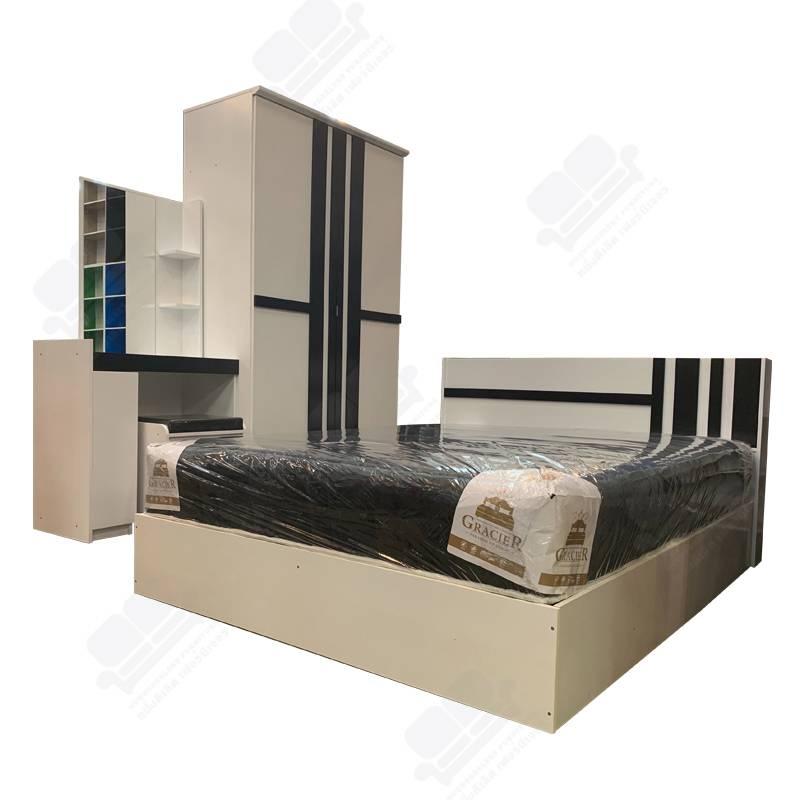 1deelert ชุดห้องนอน 5 ฟุต / 6 ฟุต รุ่น ARMANY (เตียง+ตู้เสื้อผ้า120cm+โต๊ะเครื่องแป้ง80cm) มีสีใหเลือก
