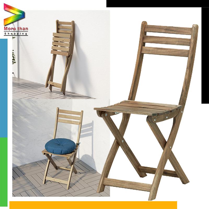 outdoor Chair เก้าอี้ เก้าอี้กลางแจ้ง เก้าอี้สนาม เก้าอี้ไม้ เก้าอี้ไม้แท้ ขนาด 36*49*87 cm (ไม้อะคาเซีย) รุ่น อัสค์โฮล์มเมน