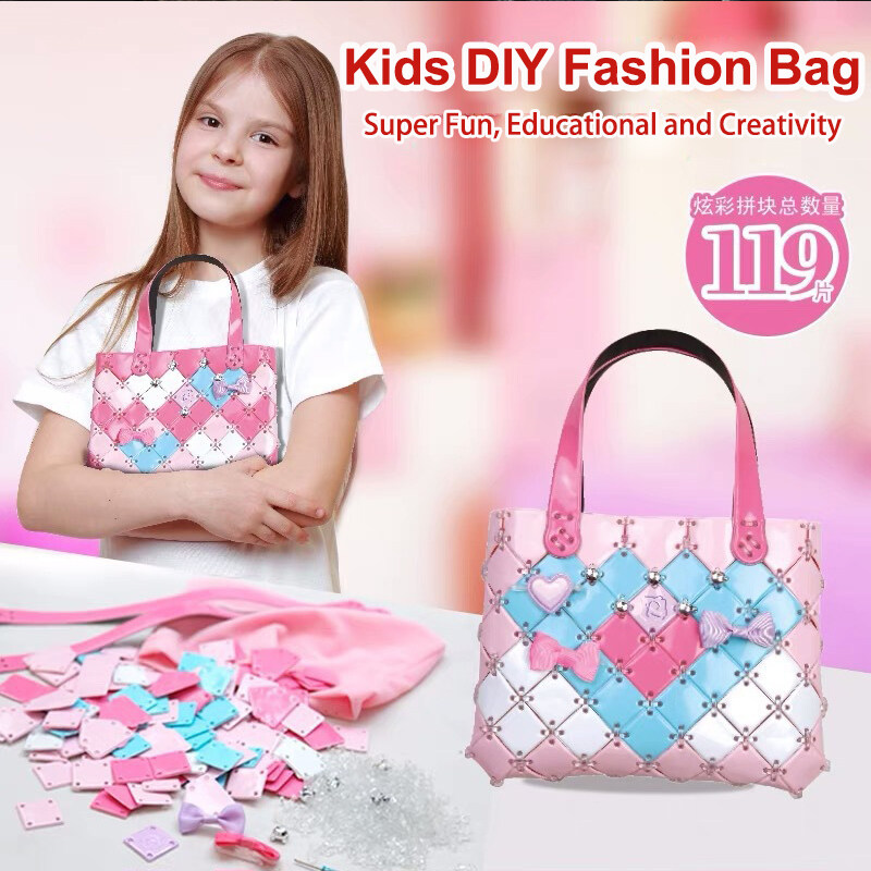 Make Your Own Fashion Bag For Girls Age 6-10 Years Old, Diy Kits For Girls.  Diy Bag For Girls, Fun Arts & Craft Activity For Girl