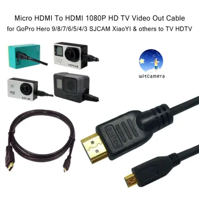 hot 15M Micro HDMI เข้ากับ HDMI 18P HD TV สายออกสำหรับ Hero ทุกรุ่น SJC YI และกล้องอื่น ๆ เพื่อรับชมโทรทัศน