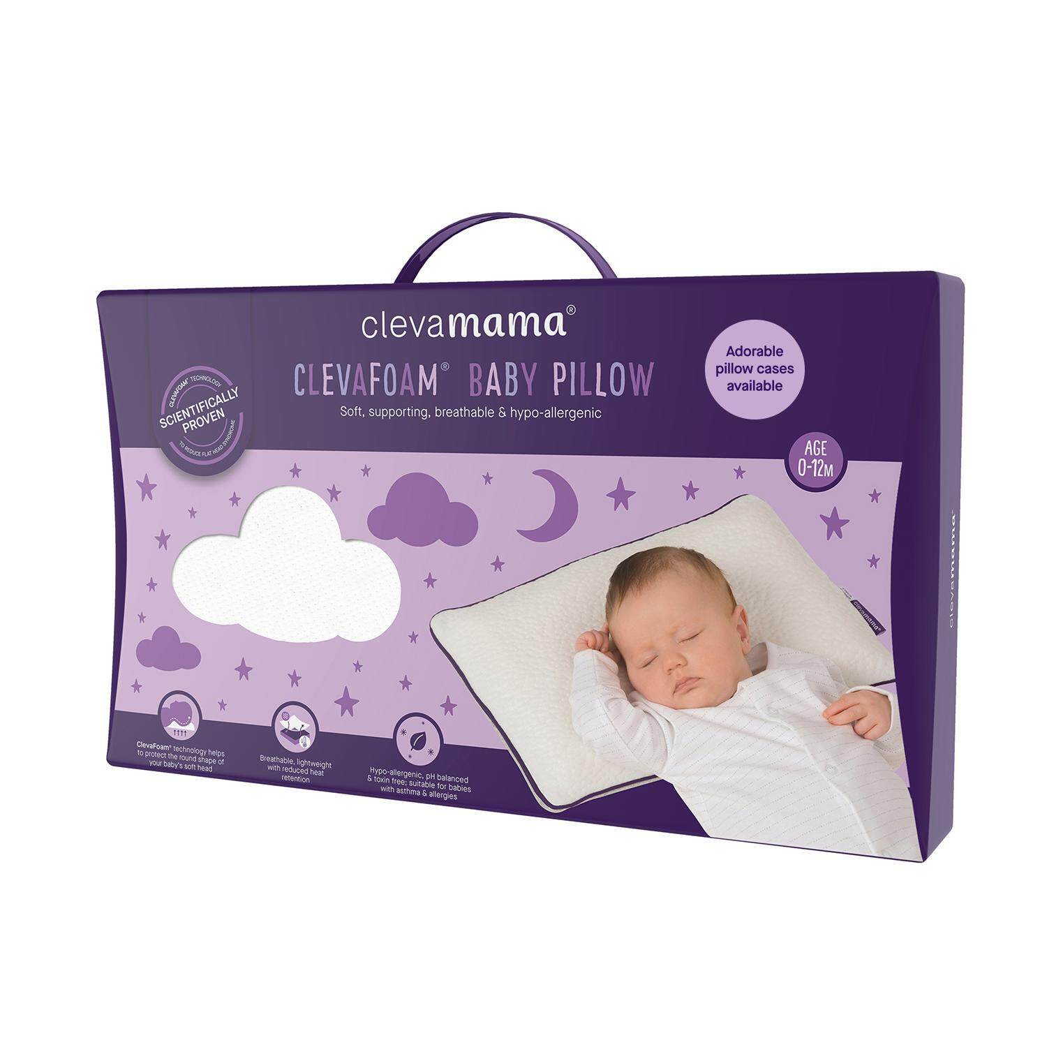 ClevaFoam® Clevamama หมอนกันหัวแบน หมอนทารก 0-12 เดือน
