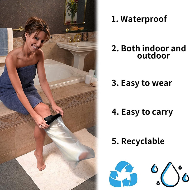 Waterproof Cast Shower Cover Leg for Adults Foot and Lower Leg Cast Wounds Protector Showering