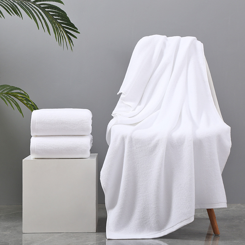 ผ้าขนหนูห้องน้ำโรงแรมดูดซับสีขาวหรือชมพู Natural 100% Cotton Bath Towels