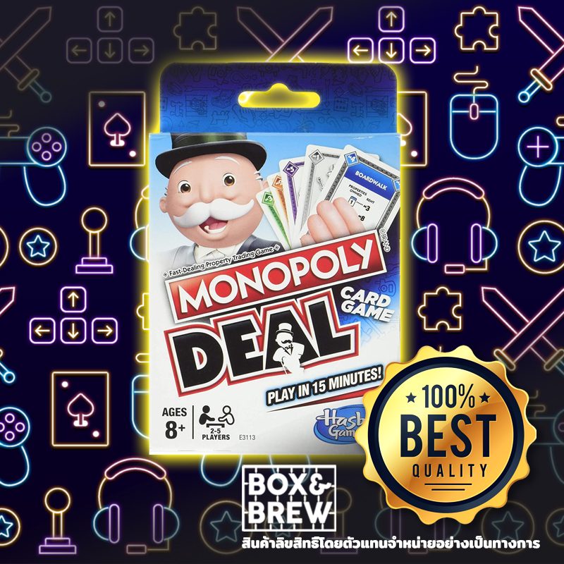Box&Brew [ของแท้ 100%] Monopoly Deal Card Game [Hasbro] (English Version) board game บอร์ดเกม