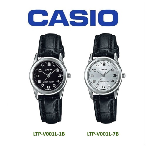 Casio Standard นาฬิกาข้อมือผู้หญิง สายหนัง สีดำ รุ่น LTP-V001L,LTP ...