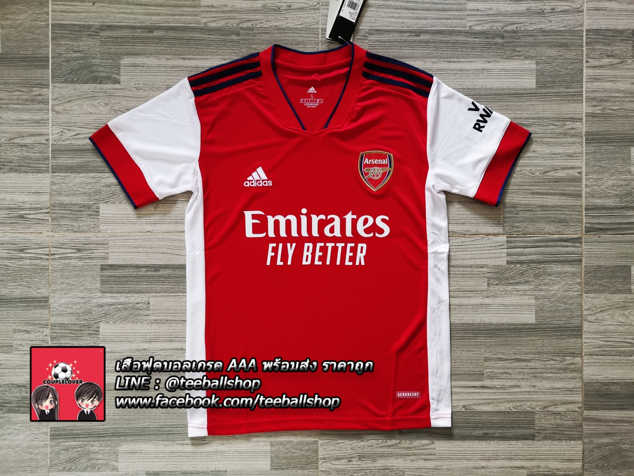 เสื้อฟุตบอล อาเซน่อล ชุดเหย้าปี 2021/22 Arsenal Home Jersey 2021/22 ( AAA )