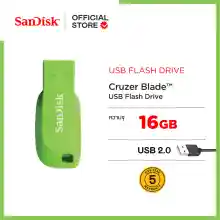 ภาพขนาดย่อของภาพหน้าปกสินค้าSandisk Cruzer Blade 16GB - Electric Green (CZ50C-016GB35G) ( แฟลชไดร์ฟ usb Flash Drive ) จากร้าน Sandisk บน Lazada