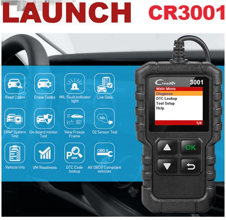 ส่งฟรี!! LAUNCH  CR3001 Full OBD2 Scanner OBD2 Engine Code Reader Creader 3001 Car Diagnostic tool Scan tool Launch CR3001 เครื่องมือสแกน และวิเคราะห์ รถยนต์ OBD2