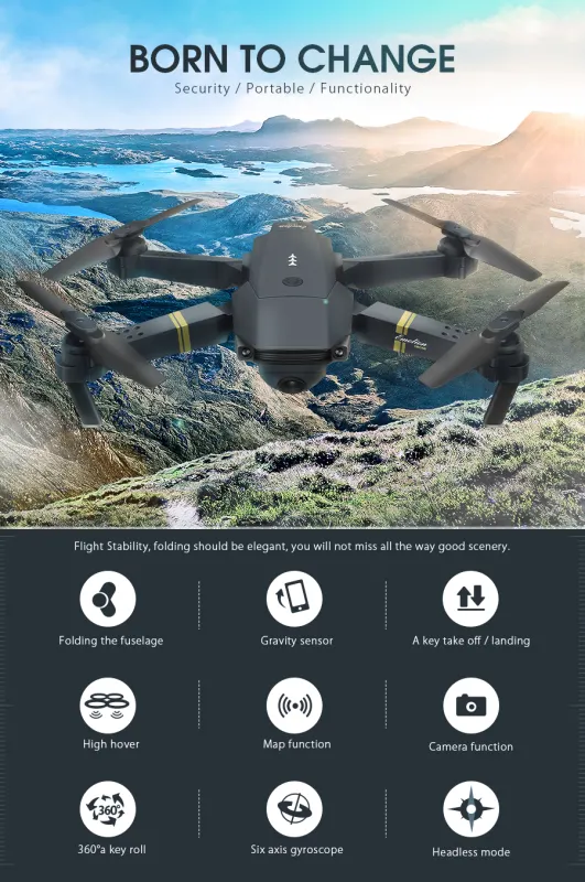 ภาพสินค้าโดรนบังคับ WIFI FPV With Wide Angle HD Camera โดรนติดกล้อง Hight Hold Mode Foldable Arm RC Quadcopter Drone โดรนบังคับ จากร้าน Pocainoe บน Lazada ภาพที่ 8