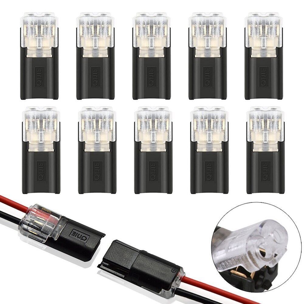 X CRAFT HOME 10pcs 2-Pin Pluggable Double line docking Led Light Wire Connector Cable Crimp Terminals Spring Scotch Lock Terminal Blocks Connectors