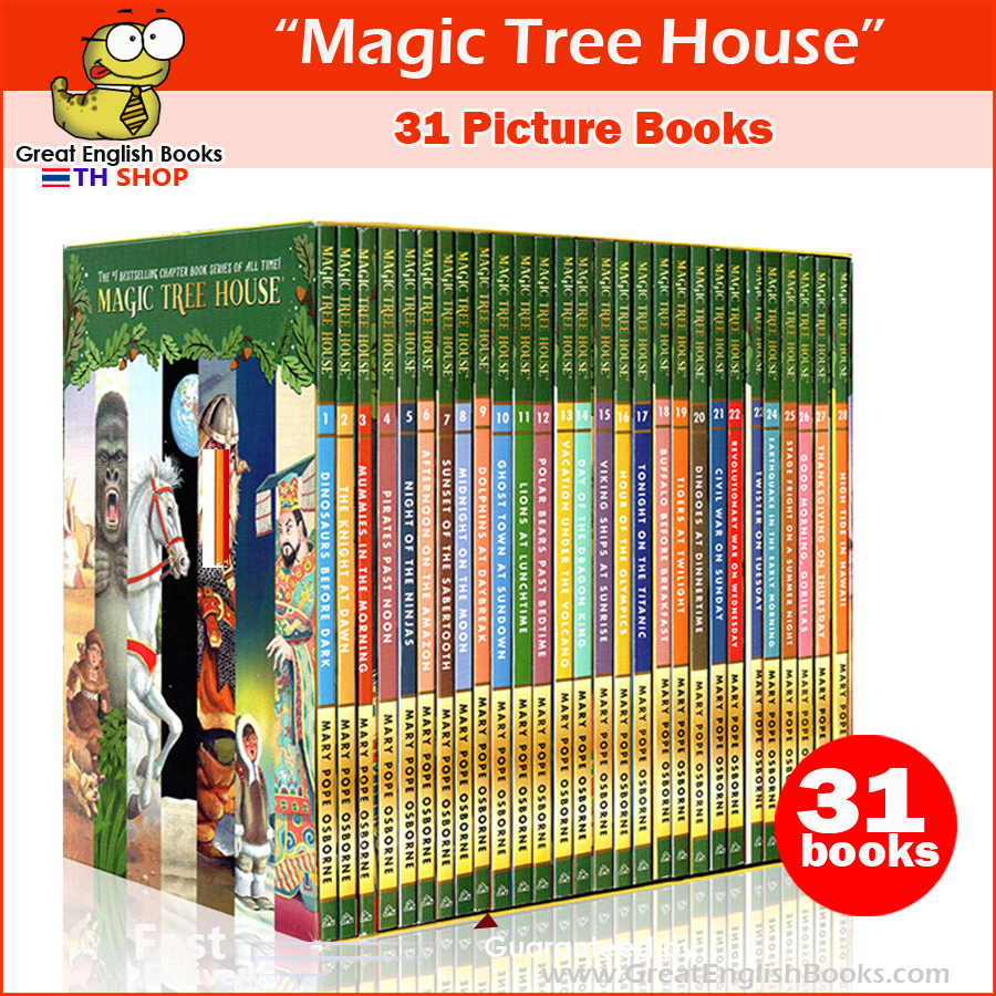 (*กล่องตำหนิ* Damaged Box*) พร้อมส่ง  ชุดหนังสือภาษาอังกฤษ เรื่องราวผจญภัยของสองพี่น้อง Magic Tree House Box Set  31 Picture Books