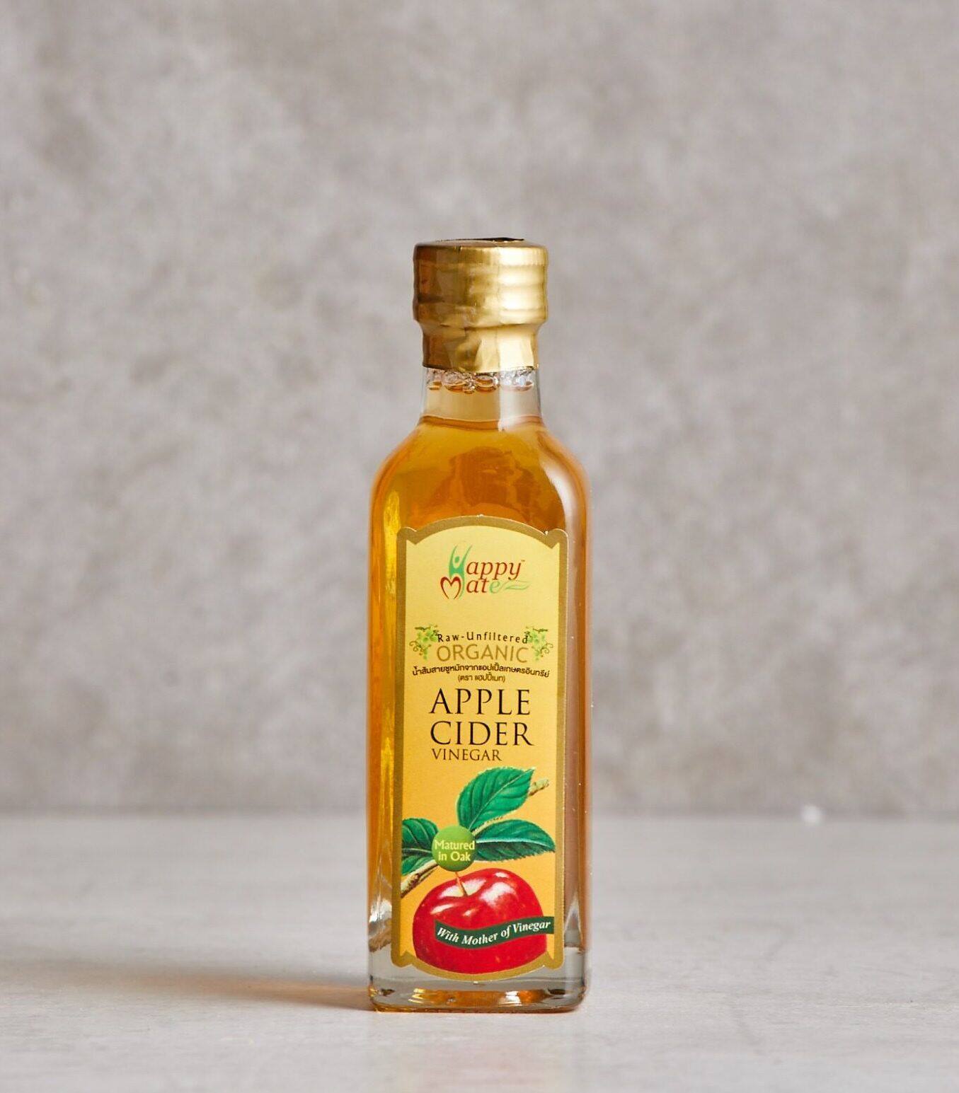 Vegan แอปเปิ้ลไซเดอร์ มี 4 ขนาดให้เลือก (HappyMate Apple Cider Vinegar ACV)