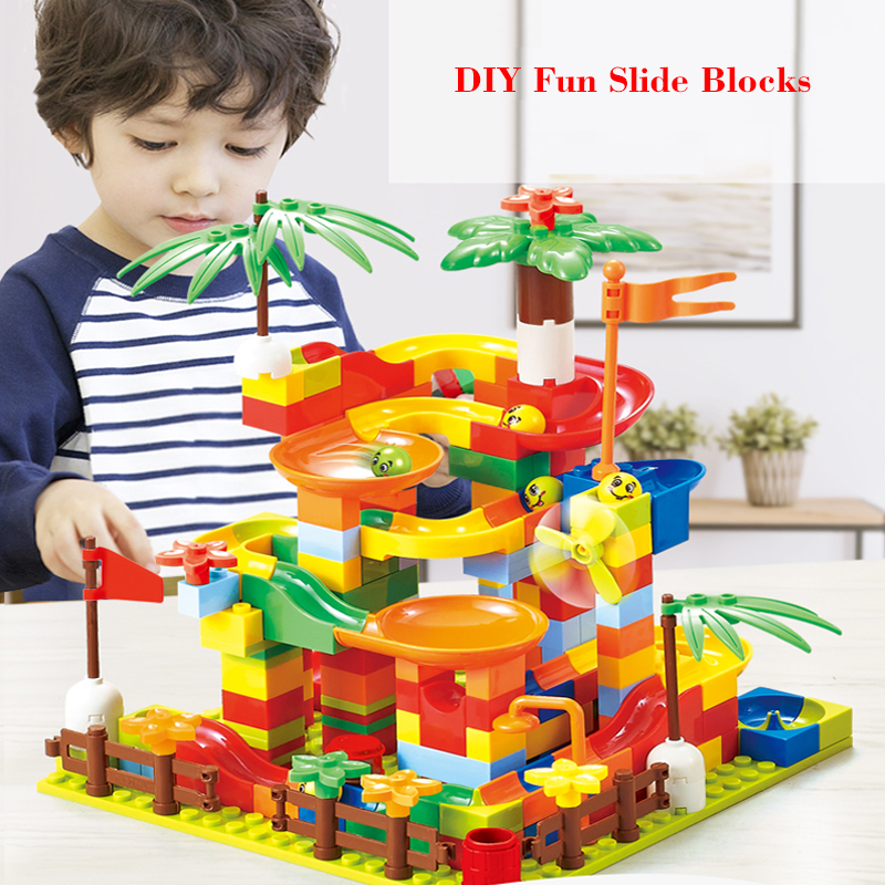 168 336PCS Building Blocks Fun Slide Funnel Ball Roll Racing Toys DIY ...