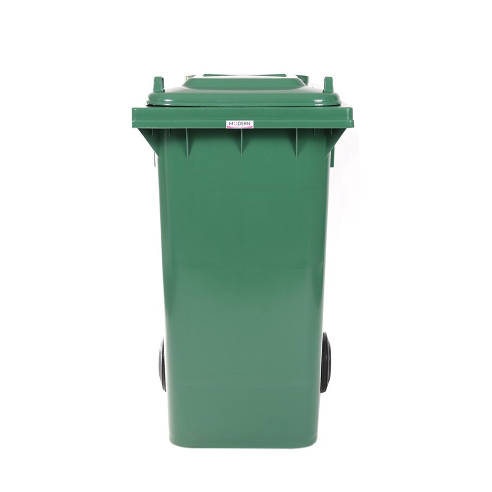 ลดแรง!!! ถังขยะเหลี่ยม ฝาเปิดปิด มีล้อ MODERN 240 ลิตร สีเขียว ถังขยะ