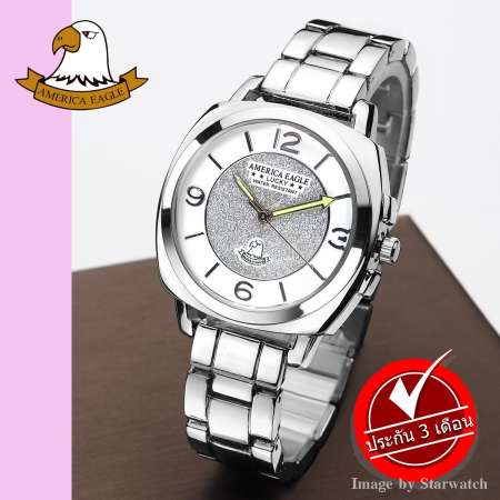 AMERICA EAGLE นาฬิกาข้อมือผู้หญิง สายสแตนเลส รุ่น AE003L - Silver / White AMERICA EAGLE นาฬิกาข้อมือผู้หญิง สายสแตนเลส รุ่น AE003L - Silver / White