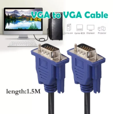 สายต่อจอ VGA Monitor สายต่อจอคอมพิวเตอร์ VGA MaleTo Male 15pin 1.5M สายเส้นใหญ่ สายหนา งานดี 3+4