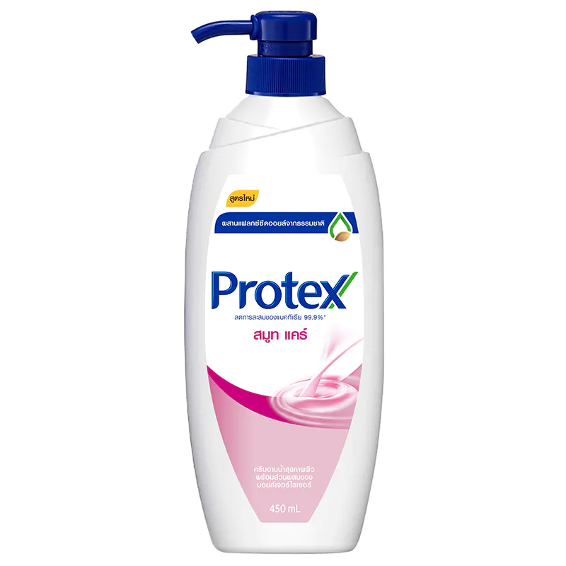 SuperSale63 450ML โปรเทค Protex ครีมอาบน้ำ โพรเทค ปกป้องผิวจากสิ่งสกปรก อาบสะอาด ครีมอาบน้ำโพรเทคส์สมูทแคร์ 450 มล.