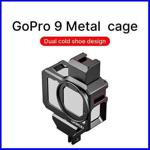 ใหม่ล่าสุด!GoPro Hero 9 เคสอลูมิเนียม ULANZI G9-5 Double Cold Shoes Vlog Metal Cage Case ราคาถูกที่สุด