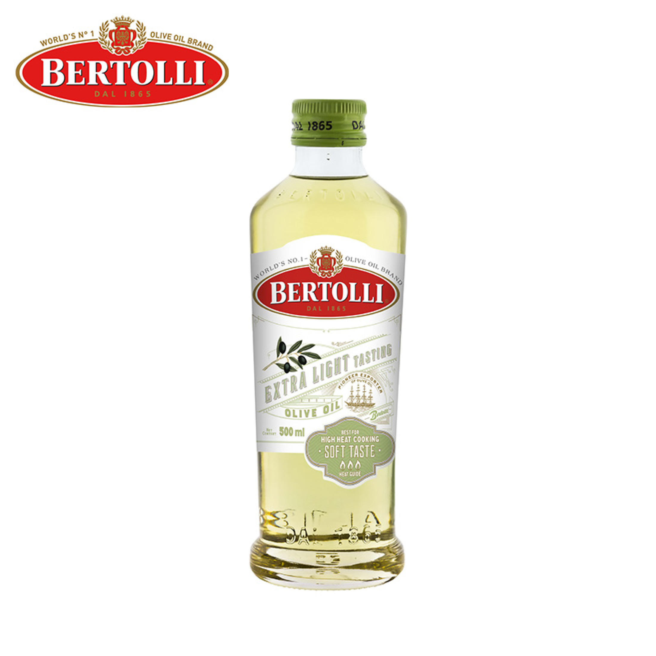 Bertolli Extra Light Olive Oil 500ml เบอร์ทอลลี่ น้ำมันมะกอก เอ็กซตร้า ไลท์