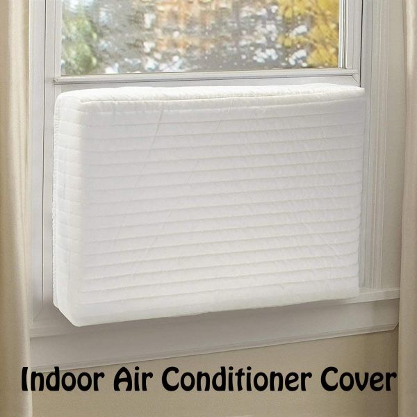 B1540 Mới có dây đàn hồi Hậu vệ Mùa đông Trắng Nắp điều hòa không khí trong nhà Bên trong cửa sổ Nắp bảo vệ dàn lạnh AC