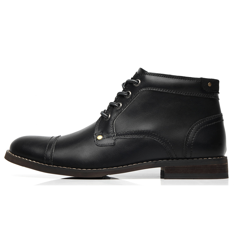 Leather Dress Shoes Casual Soft Low Top Boots Men's Shoes for Fall and Winter