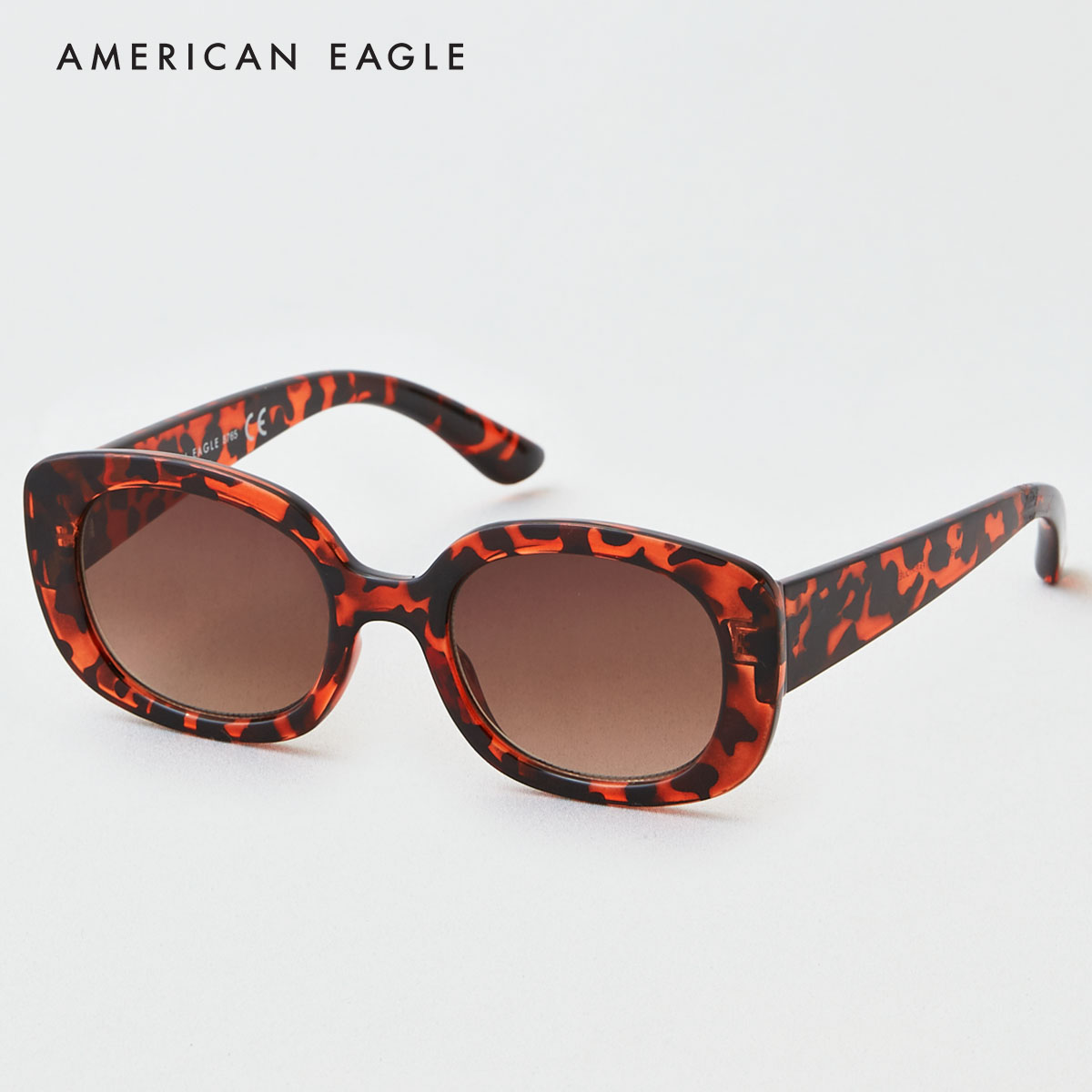 American Eagle Tortoise Square Plastic Sunglasses แว่นตา ผู้หญิง แฟชั่น(048-8765-251)