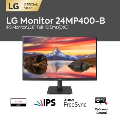 LG Monitor 24MP400M-B 23.8" จอมอนิเตอร์,FHD (1920 x 1080) HDMI, 5ms, 75Hz, AMD FreeSync™ (จอคอมพิวเตอร์)