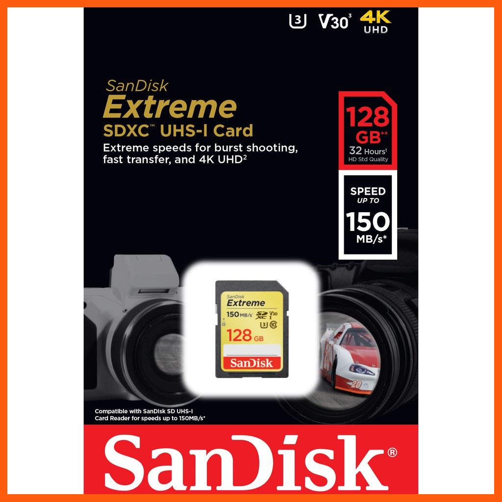✨✨#BEST SELLER🎉🎉 SanDisk Extreme SDXC Card 128GB ความเร็ว อ่าน 150MB/s เขียน 70MB/s (SDSDXV5_128G_GNCIN) อุปกรณ์จัดเก็บข้อมูล (STORAGE & MEMORY CARD ) STORAGE MEMORY CARD อุปกรณ์จัดเก็บข้อมูล Memory Card เม็มโมรี่การ์ด Compact Flash