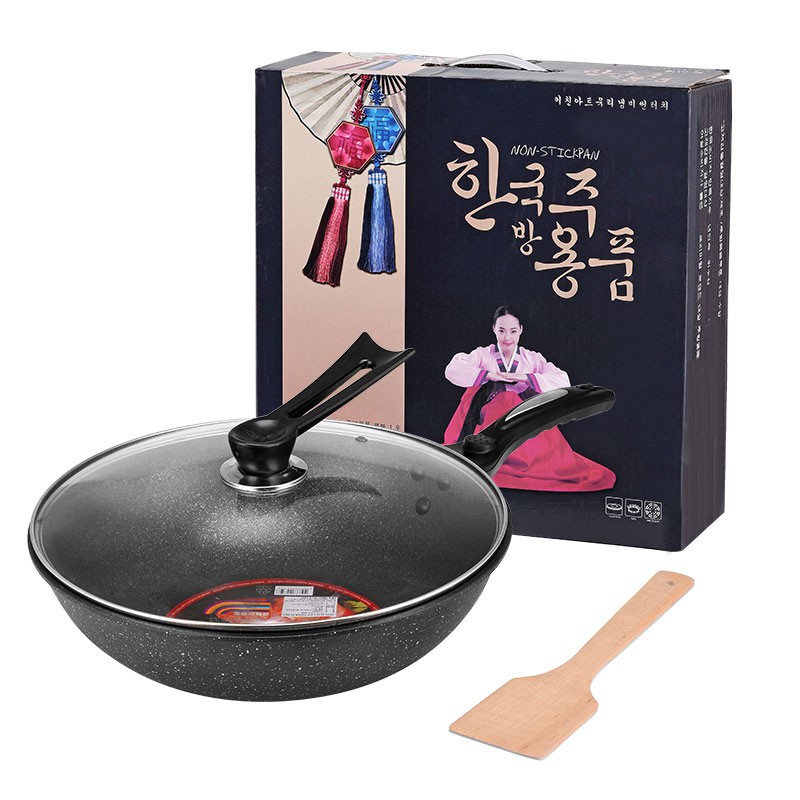 TOP กระทะเทฟล่อน กระทะเทฟล่อน กระทะก้นลึก Cooking Pan Pot 100% PFOA Free Stone-Derived NonStick Frying Pan Coating 5 Layers Bottom Soft H กระทะ กระทะ กระทะเคลือบ