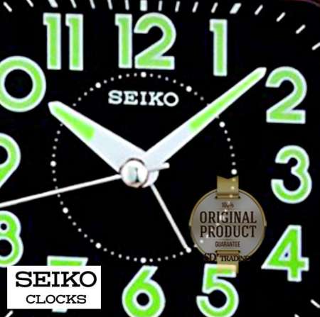 SEIKO นาฬิกาปลุก Quiet Sweep (Snooze) มีไฟ เสียงกริ่ง รุ่น QHK023S - เงิน (Silver/Black)