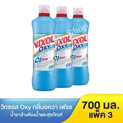 VIXOL วิกซอล ออกซี่  น้ำยาล้างห้องน้ำ ออกซีอควาเฟรช (ขนาด 700 มล. แพ็ค 3)