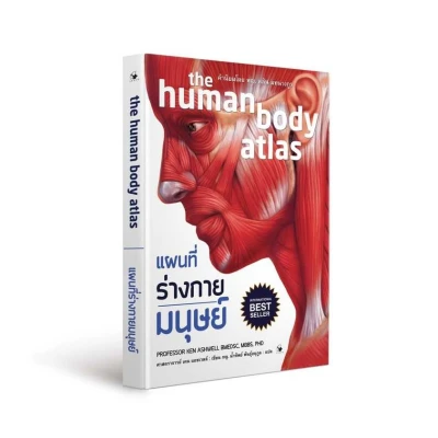 หนังสือเรื่อง แผนที่ร่างกายมนุษย์ The human body atlas (ปกแข็ง) / เคน แอชเวลล์ / แอร์โรว์ / ราคาปก 850 บาท