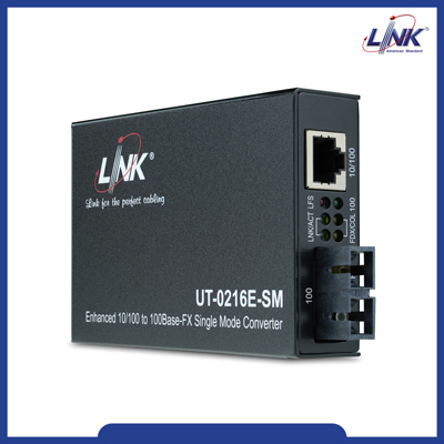 Link UT-0216E-SM30 Enhance Fiber Optic Media Converter RJ45/SC (SM.) 10/100 Mbps, Distance 30 km