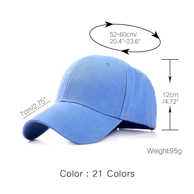 Plain Solid Color Baseball Caps 22 Multicolor Men Women Visor Hat