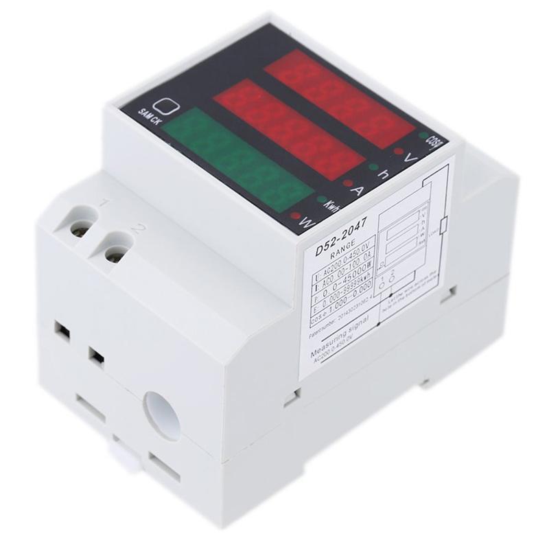 200-450V Multifunctional Ampere meter Digital DIN Rail Current Ampere meter Voltmeter Indicator Power Meter