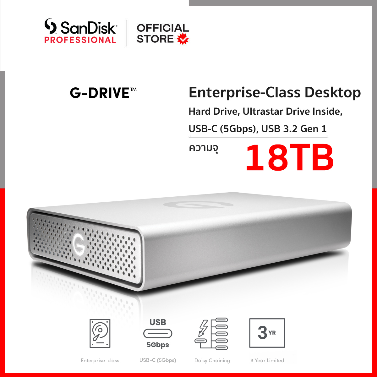 サンディスク G-DRIVE ARMORATD SPACE GREY 1TB SDPH81G-001T-GBAND