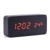 Wooden LED Alarm Clock with Old Style Temperature Sounds Control  Calendar LED Display Electronic Desktop Digital Table Clocks