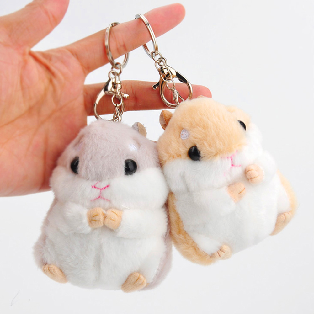 Cute Plush Hamster Pendant Key Chain Clasp Key Ring Keyring Handbag Car Decor