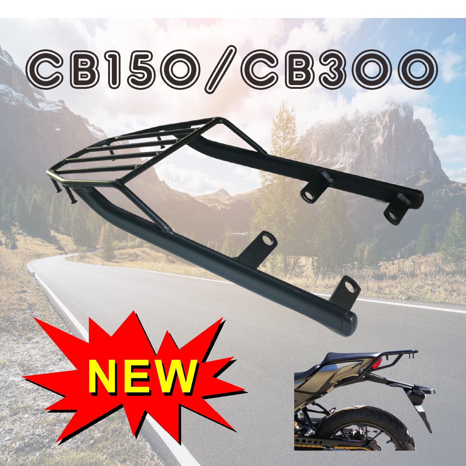 HONDA CB150r / CB300r แร็คท้าย เหล็กหนา rear luggage rack | Lazada.co.th