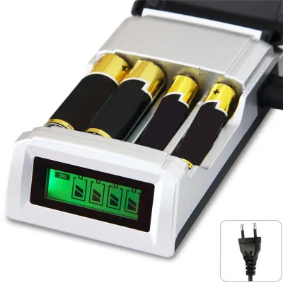 CSPP LCD 4 Slot Battery Charger For AA / AAA Ni-MH / Ni-Cd Rechargeable Batteries