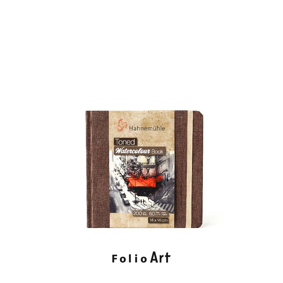 FOLIO ART : สมุดวาดภาพ Hahnemühle Toned watercolor book beige ขนาด 14*14 กระดาษ 200 แกรม มี 60 แผ่น
