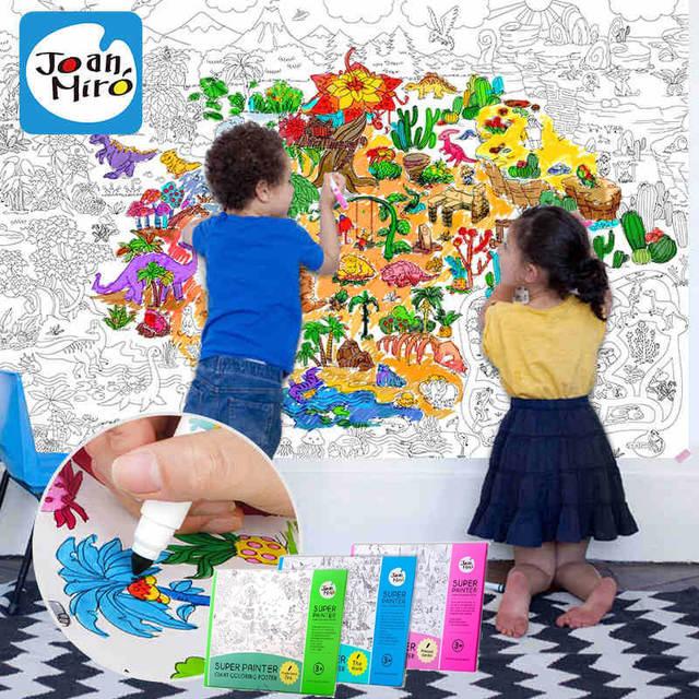 1.15*0.80m Children's Coloring Book Scene Painting Theme Painting Graffiti Coloring Miaohong This Baby Great Drawing Paper 1.15m -HE DAO