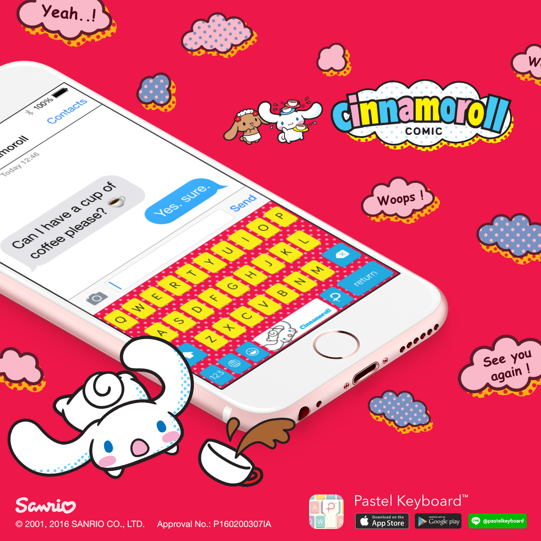 Cinnamoroll Comic Keyboard Theme⎮ Sanrio (E-Voucher) for Pastel Keyboard App