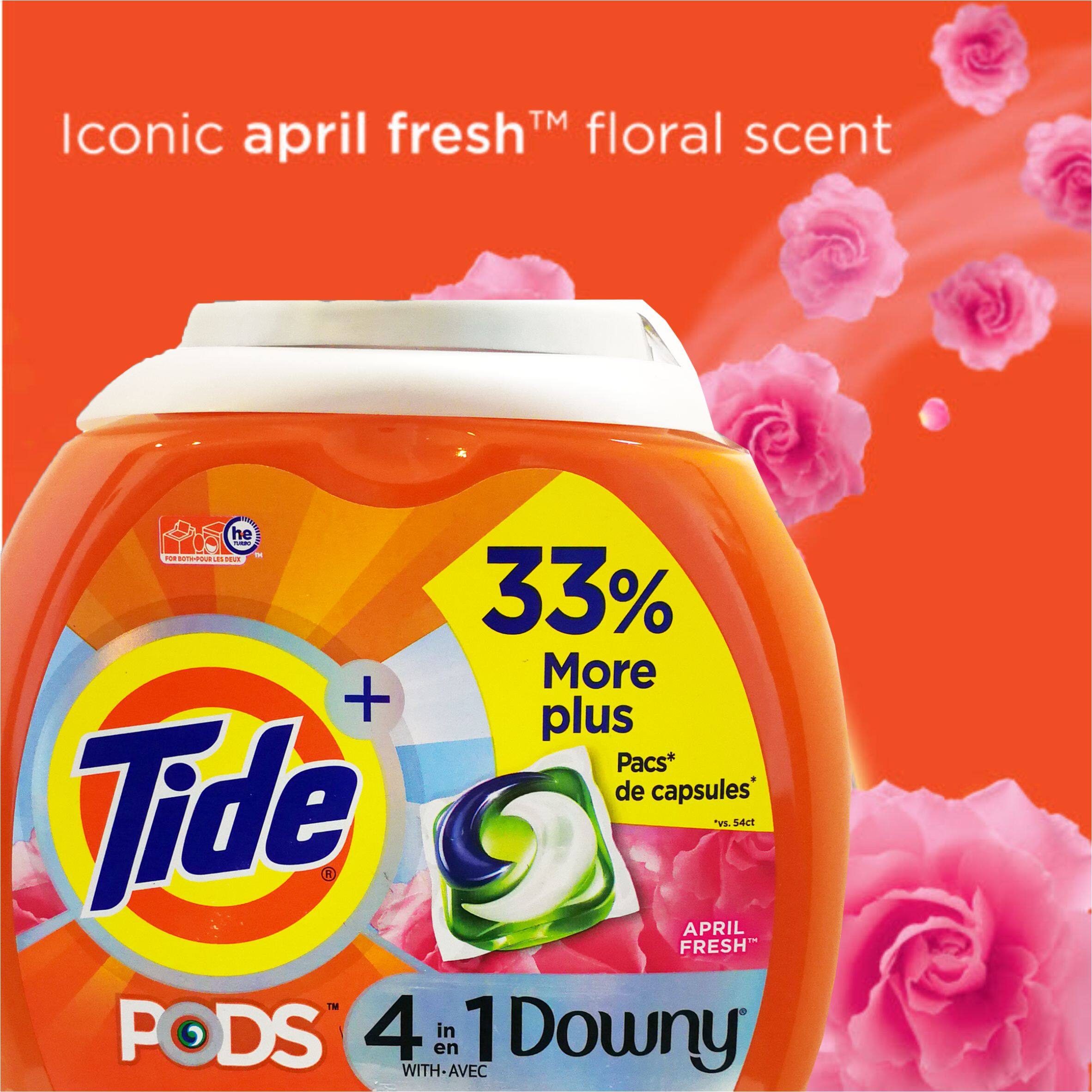 [มีของพร้อมส่ง] Tide 4-in-1 Downy April Fresh Liquid Laundry Pods, 73 Pacs, ไทด์ Gel Ball ซักผ้า 4in1 + Downy , เจลบอลซักผ้า