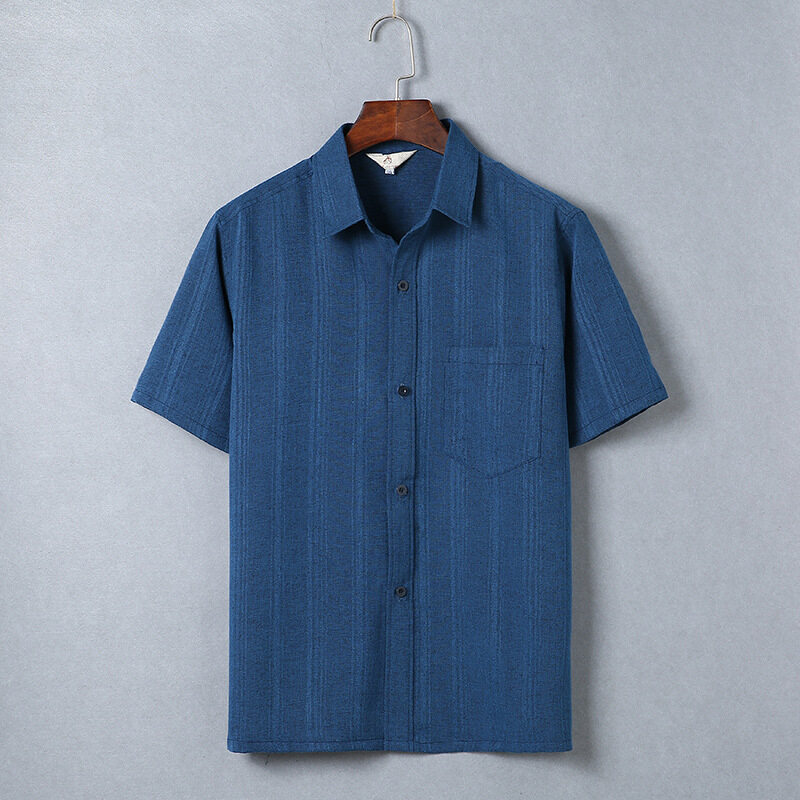 Men's Short Sleeve Cotton Linen Shirts Casual Plus Size Linen Shirts