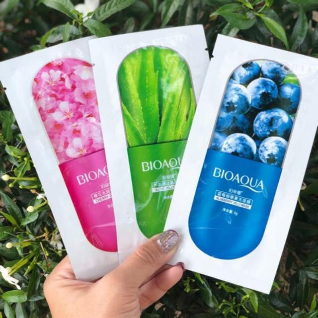 **พิเศษซื้อ10 แถม 1ชิ้น **มาส์กหน้าใส Bioaqua Jelly Mask มาส์กเจลลี่หน้าใส ผิวหน้าขาวเนียนใส เปล่งปลั่ง คละสูตรบลูเบอร์รี่/เชอร์รี่/ว่านหาง