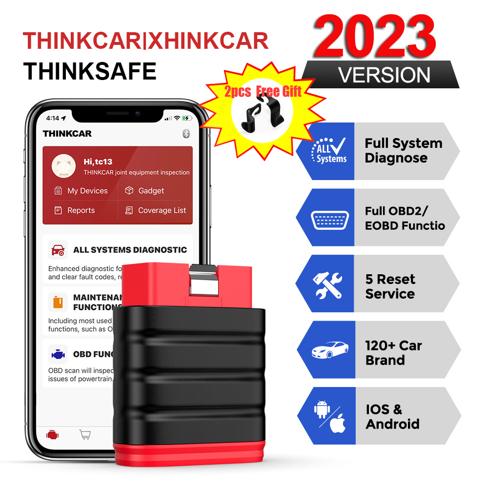 Thincar Thinksafe OBD2สแกนเนอร์รถเต็มระบบผ่านบลูทูธน้ำมัน /Abs/sas/epb ...