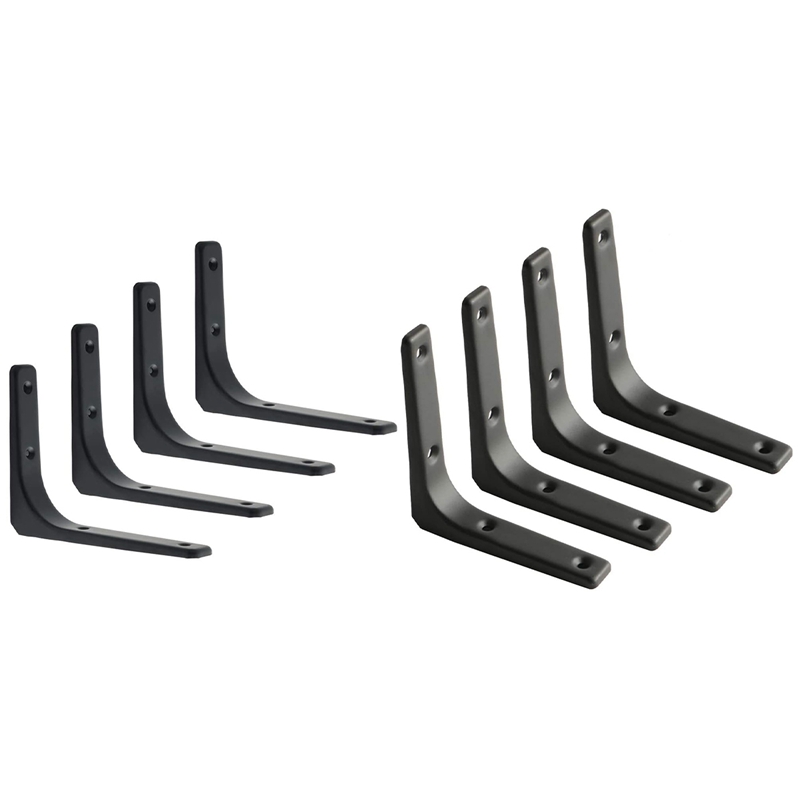 8 PCS Iron Wall Shelf Bracket, Heavy Duty Shelf Support Bracket Decorative Joint Angle Bracket
